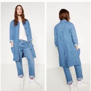 Zara mid length denim jacket